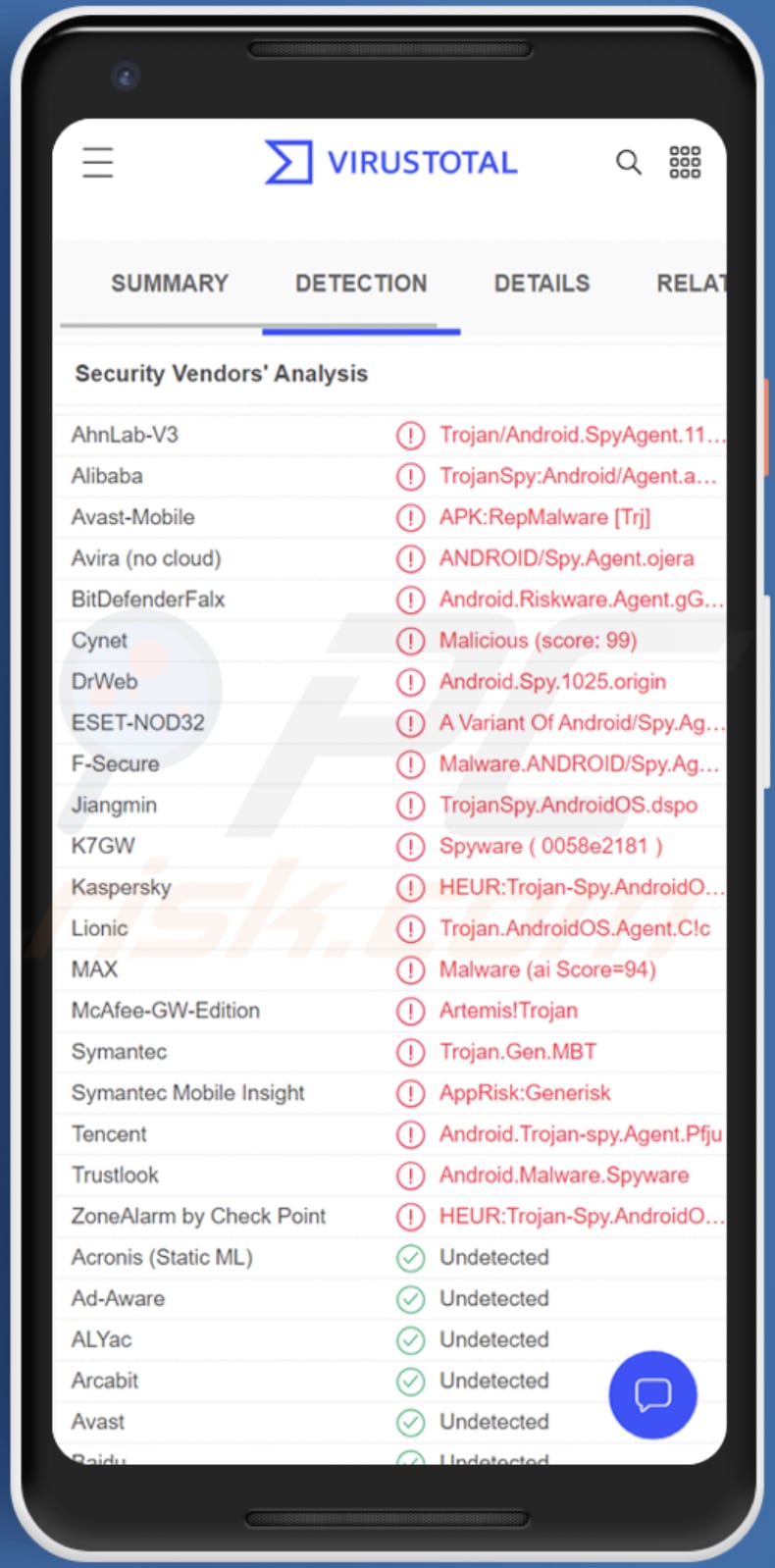 Malware para Android Bahamut