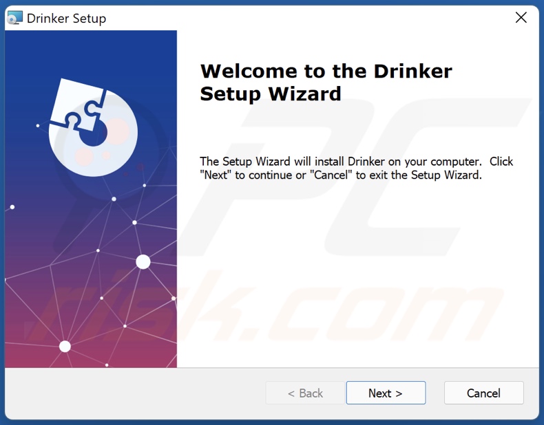 Instalador del adware Drinker