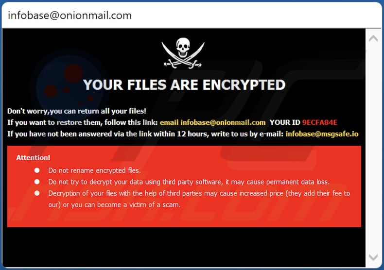 Archivo de texto del ransomware Info (Info.hta)