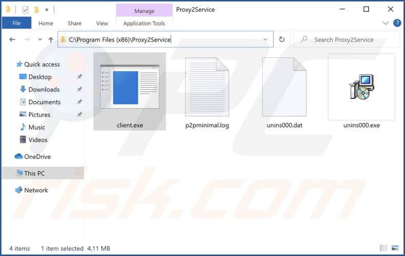 Proxy2Service malware carpeta de instalacion