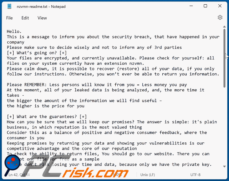 Nota de rescate del ransomware Ransom Cartel (extension-readme.txt)