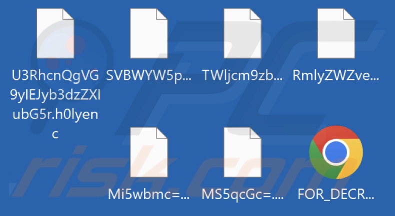 Archivos cifrados por el ransomware H0lyGh0st (extensión .h0lyenc)