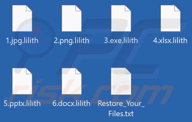 Archivos cifrados por el ransomware Lilith (extensión .lilith)