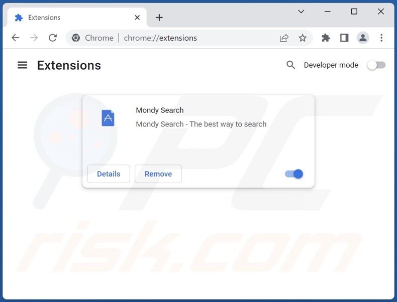 Eliminar las extensiones de Google Chrome relacionadas con mondysearch.com