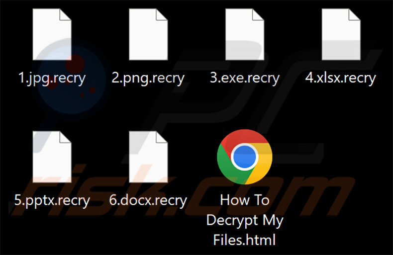 Archivos cifrados por el ransomware NoCry (extensión .recry)