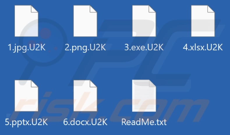 Archivos cifrados por el ransomware U2K (extensión .U2K)