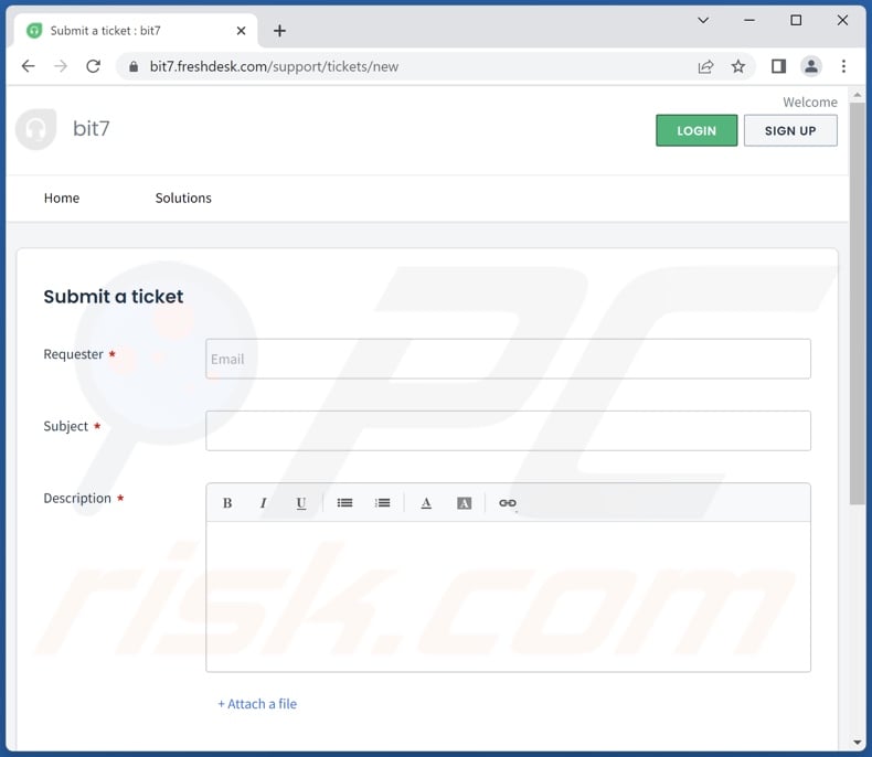 Sitio web del ransomware U2K