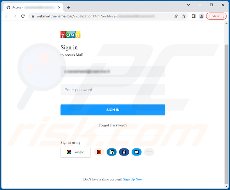 Sitio de phishing promocionado a través del correo electrónico fraudulento A File Was Shared With You (2022-08-09)