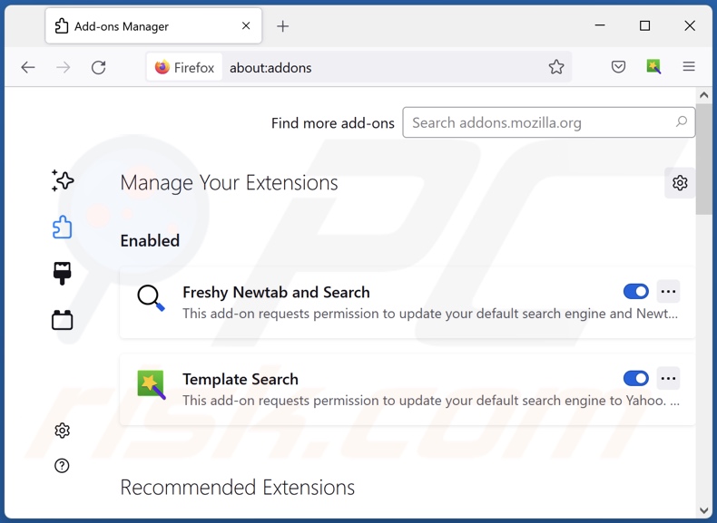 Eliminar las extensiones de Mozilla Firefox relacionadas con ardslediana.com paso 2