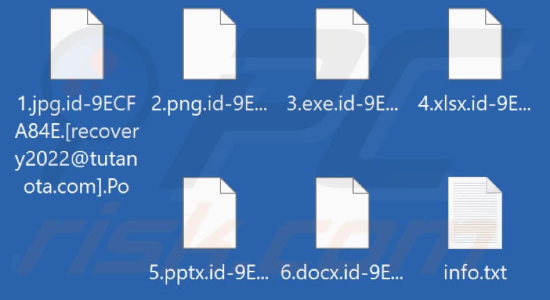 Archivos cifrados por el ransomware Po (extensión .po)