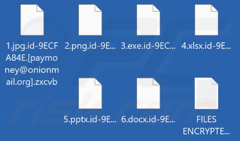 Archivos cifrados por el ransomware Zxcvb (extensión .zxcvb)