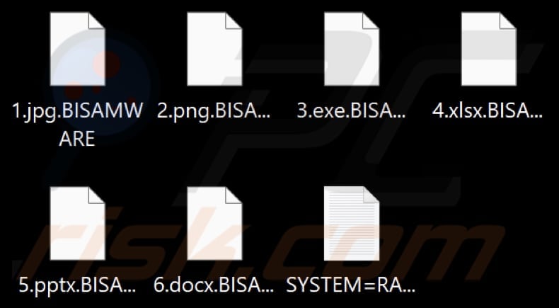 Archivos cifrados por el ransomware BISAMWARE (extensión . BISAMWARE)