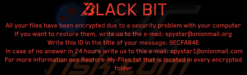 Fondo de escritorio del ransomware BlackBit