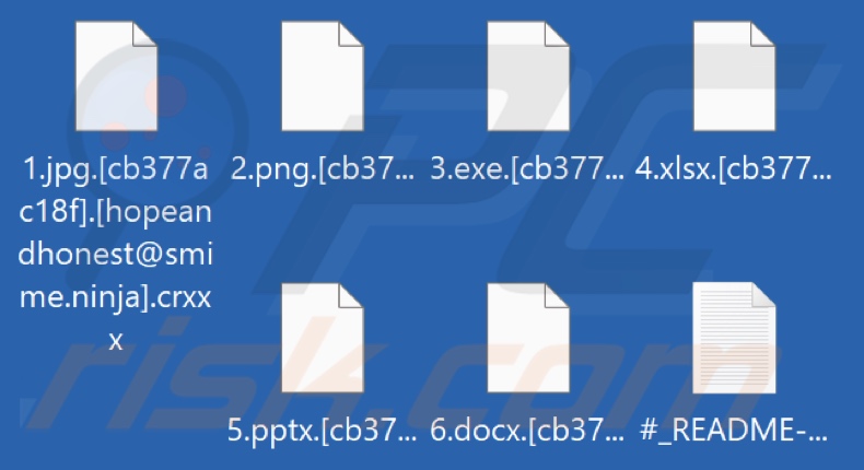 Archivos cifrados por el ransomware CRYPTCAT (extensión .crxxx)