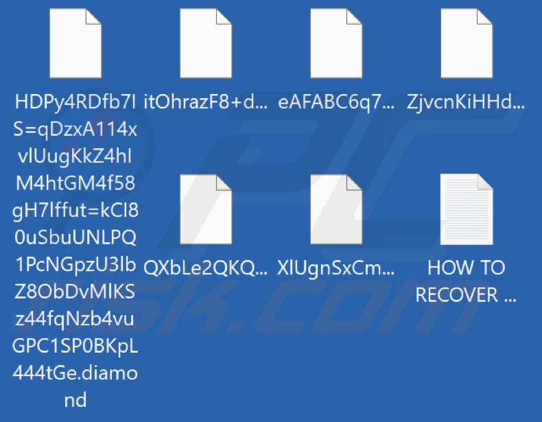 Archivos cifrados por el ransomware Diamond (extensión .diamond)