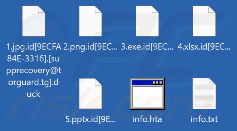 Archivos cifrados por el ransomware Duck (extensión .duck)
