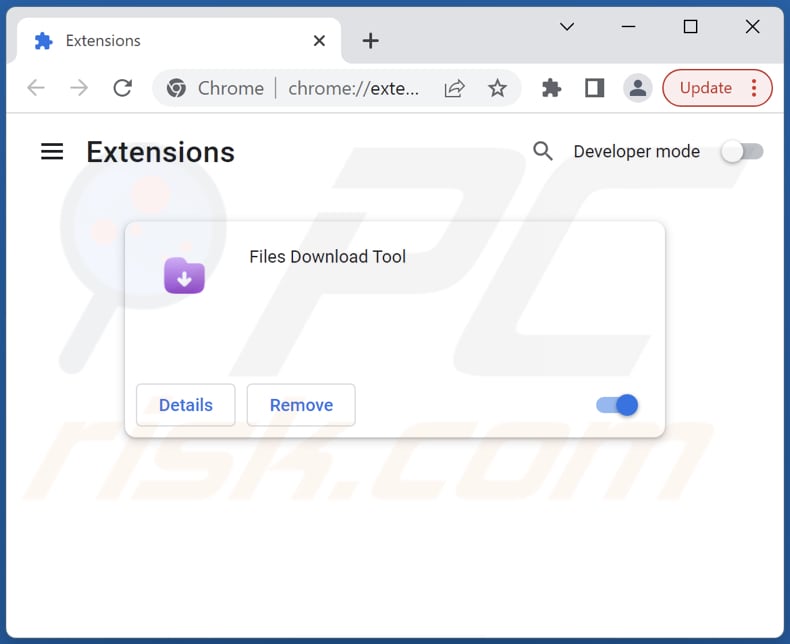 Cómo eliminar el adware Files Download Tool de Google Chrome paso 2