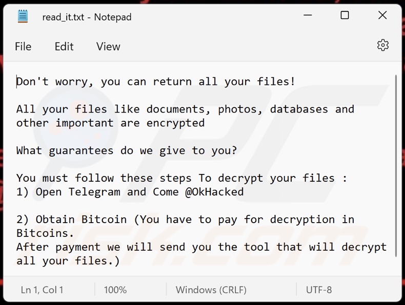 OkHacked ransomware nota de rescate (read_it.txt)