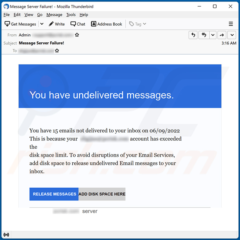Undelivered mail-themed spam used to promote a phishing site (2022-09-08)