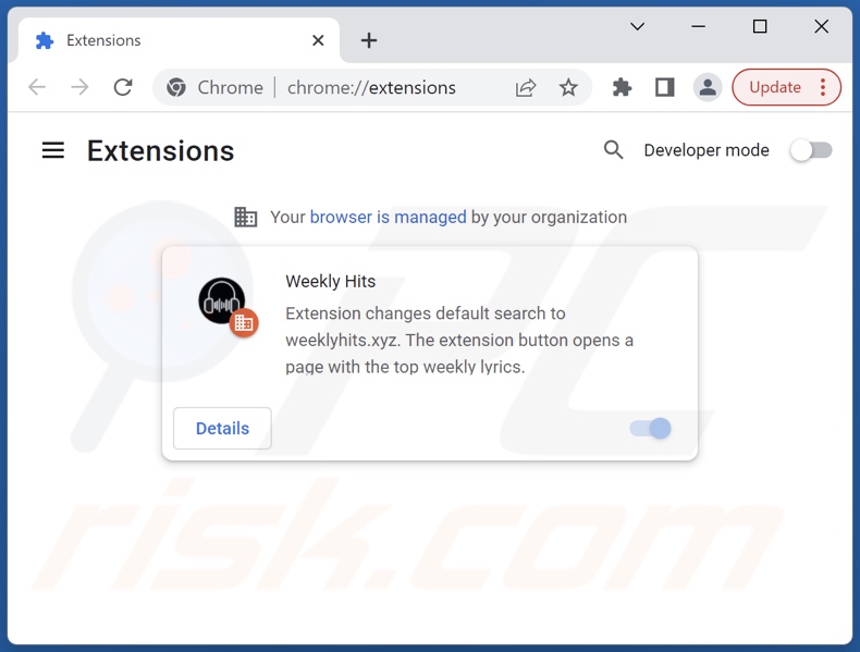 Eliminar las extensiones de Google Chrome relacionadas con weeklyhits.xyz