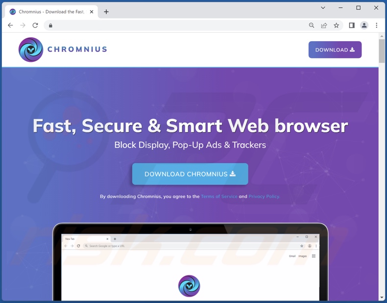 Página web promocionando Chromnius