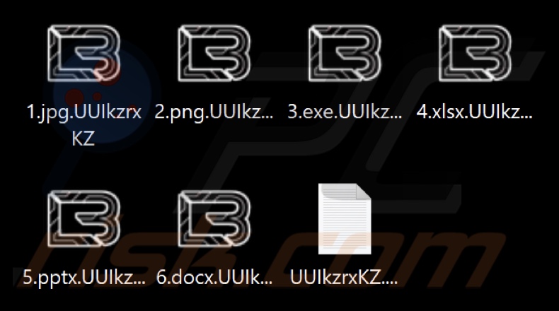 Archivos cifrados por el ransomware CryptBB (extensión de caracteres aleatorios)