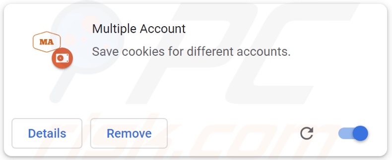 Multiple Account adware-type browser extension