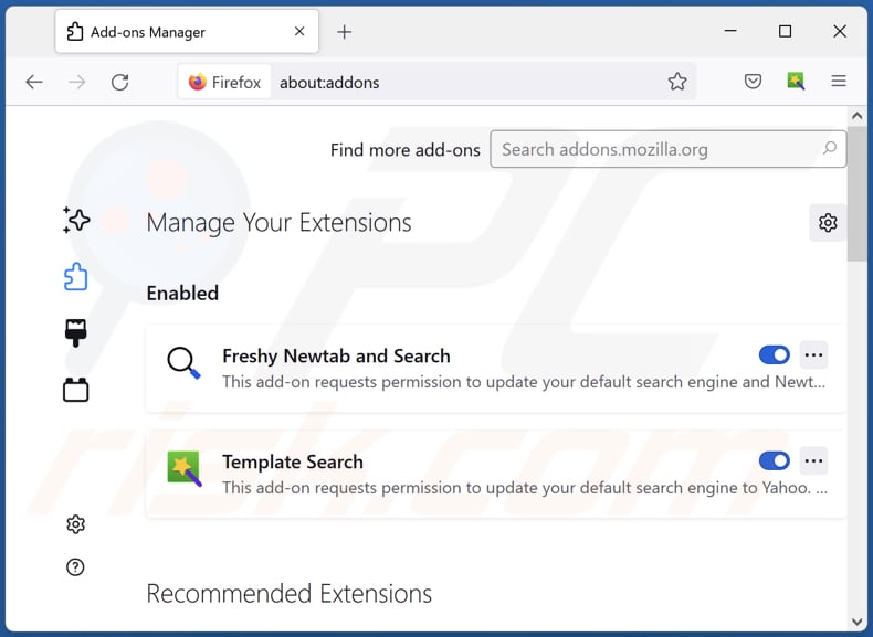 Eliminar extensiones de Mozilla Firefox relacionadas con securesearch.pro