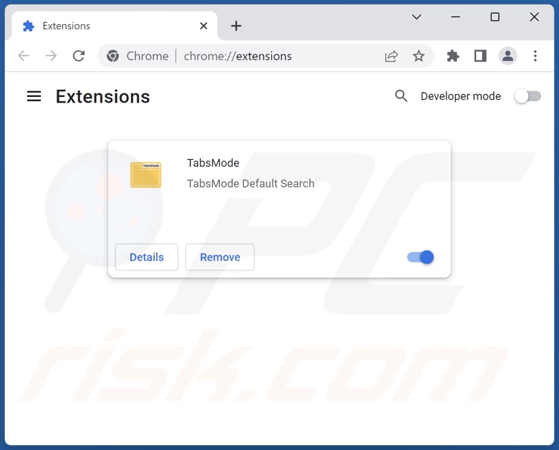 Eliminar las extensiones de Google Chrome relacionadas con tabsmode.xyz