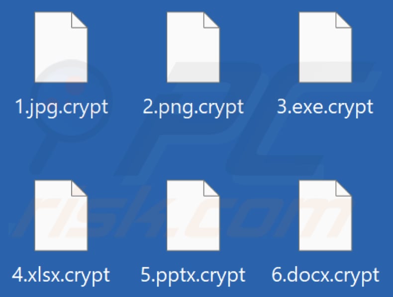 Archivos cifrados por el ransomware ARCrypter (extensión .crypt)