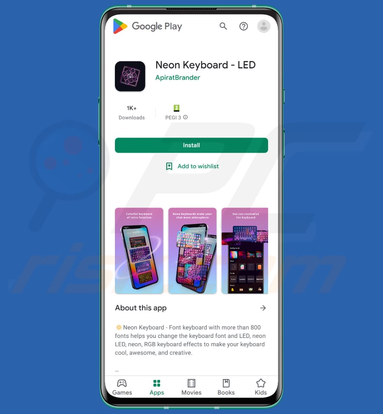 El malware Autolycos troyanizó la aplicación Neon Keyboard - LED en Google Play