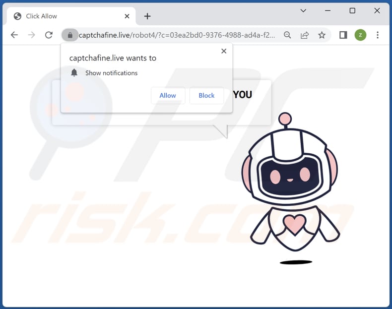 Anuncios de captchafine[.]live