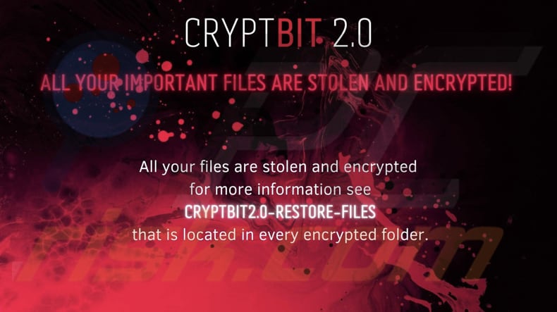 Fondo de escritorio del ransomware CryptBIT 2.0