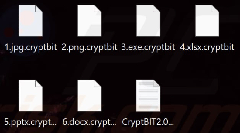 Archivos cifrados por CryptBIT 2.0 ransomware (extensión .cryptbit)