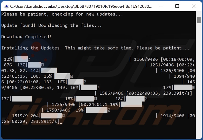El ransomware Cryptonite (.cryptn8) muestra un mensaje falso durante el cifrado