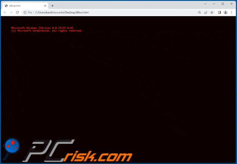 Aspecto de la nota de rescate del ransomware D0nut (d0nut.html)