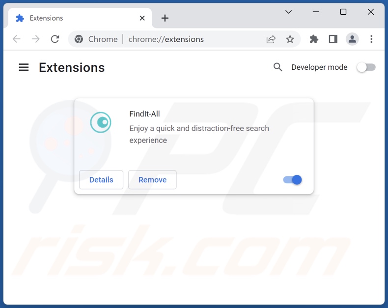 Eliminar las extensiones de Google Chrome relacionadas con find.findit-all.com