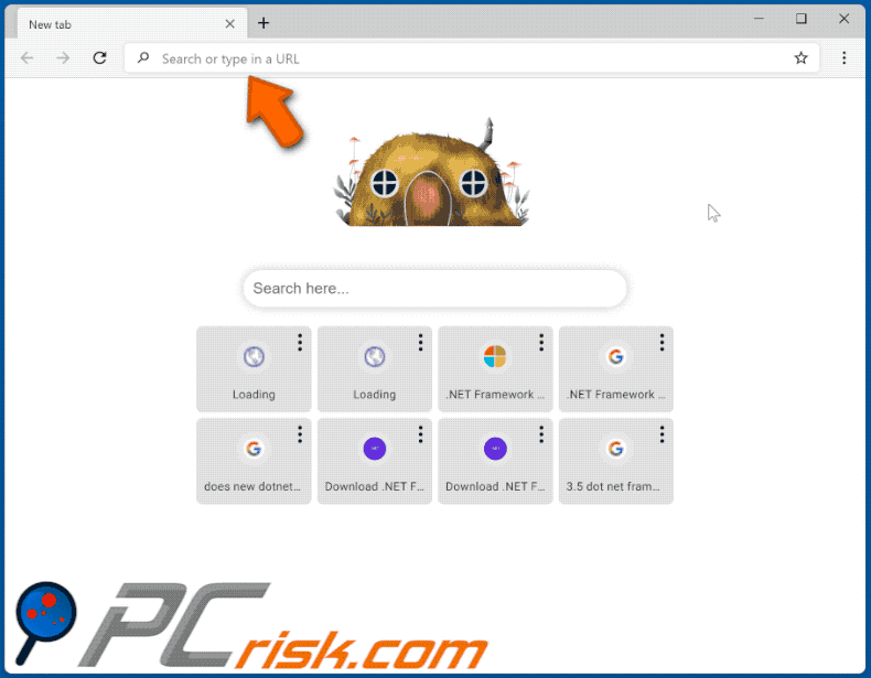 Ouroboros browser redirigiendo a Yahoo a través de ouroborosbrowser.com (GIF)