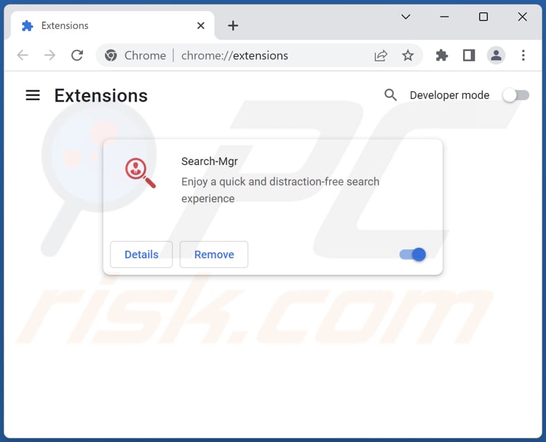 Eliminar las extensiones de Google Chrome relacionadas con searchmgr.online