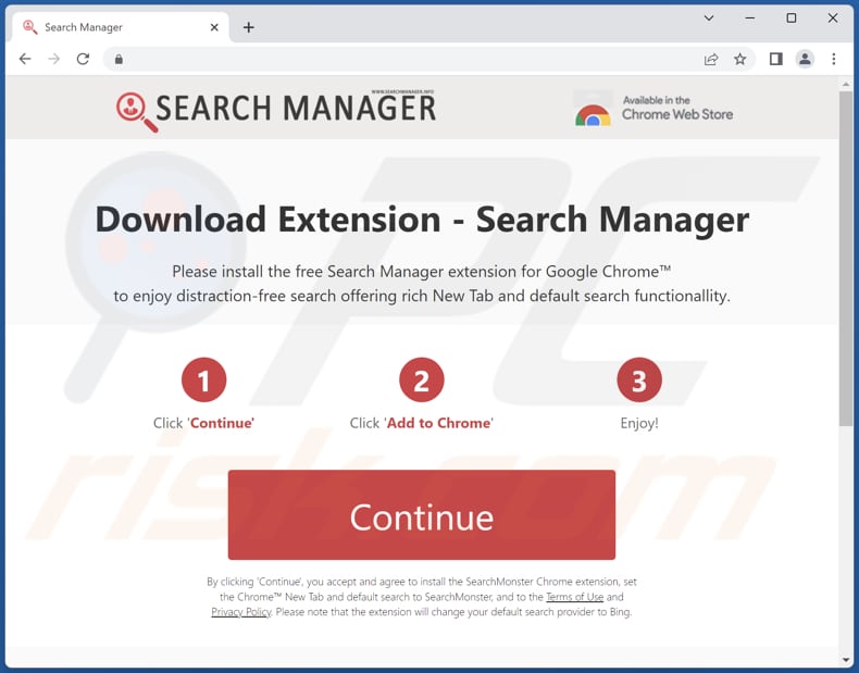 Sitio web utilizado para promocionar el secuestrador del navegador Search-Mgr