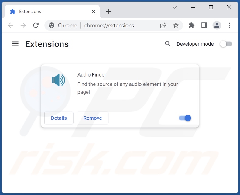 Cómo eliminar Audio Finder ads de Google Chrome paso 2