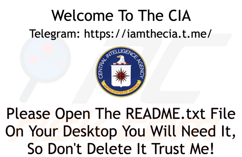 Otro fondo de pantalla de una variante del ransomware CIA