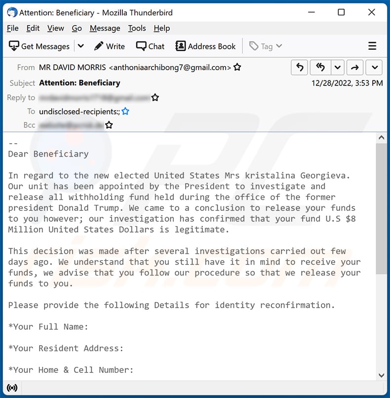 Spam con temática de publicación de fondos (2022-12-29)