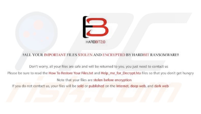 Fondo de escritorio del ransomware HARDBIT 2.0