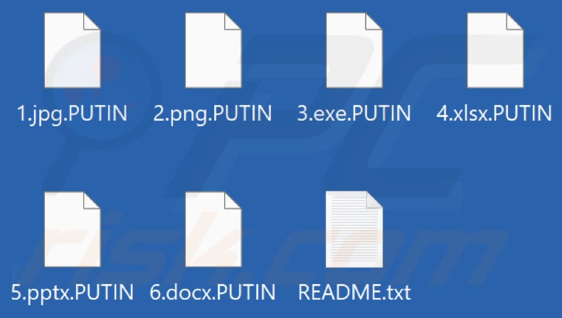Archivos cifrados por PUTIN ransomware (extensión .PUTIN)