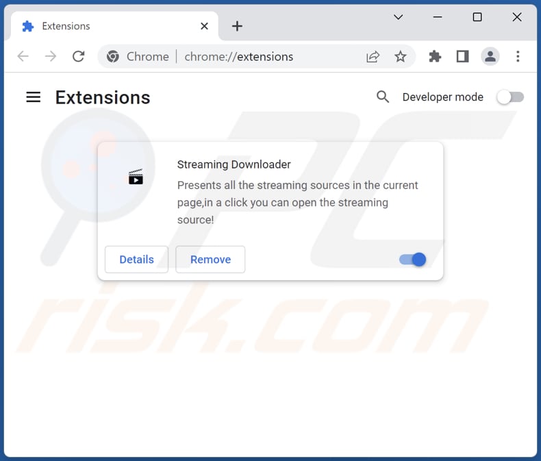 Cómo eliminar el adware Streaming Downloader de Google Chrome paso 2
