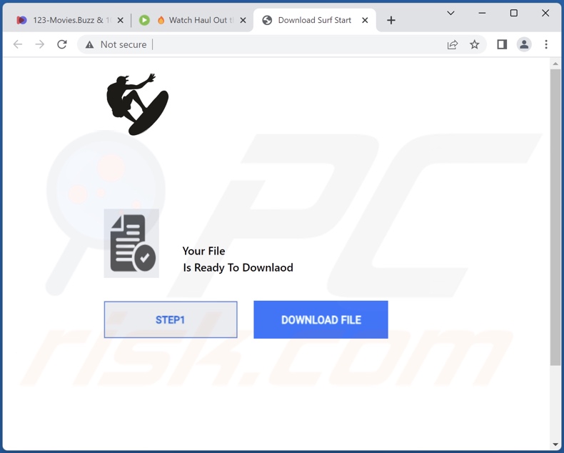 Sitio web engañoso utilizado para promocionar el secuestrador del navegador Surf Start