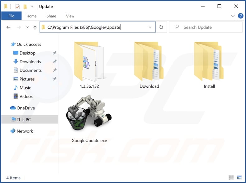 Carpeta de instalación de GoogleUpdate