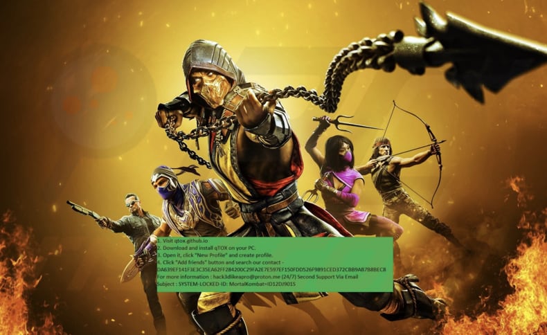 Fondo de escritorio de MortalKombat ransomware
