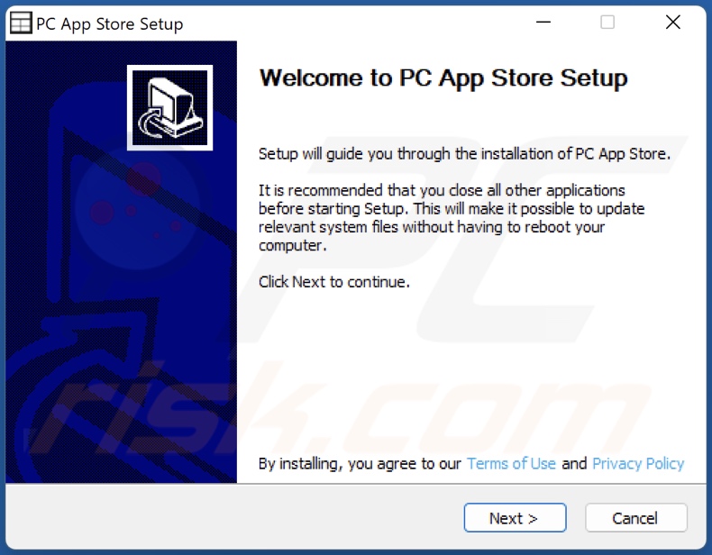 Instalador del adware PC App Store